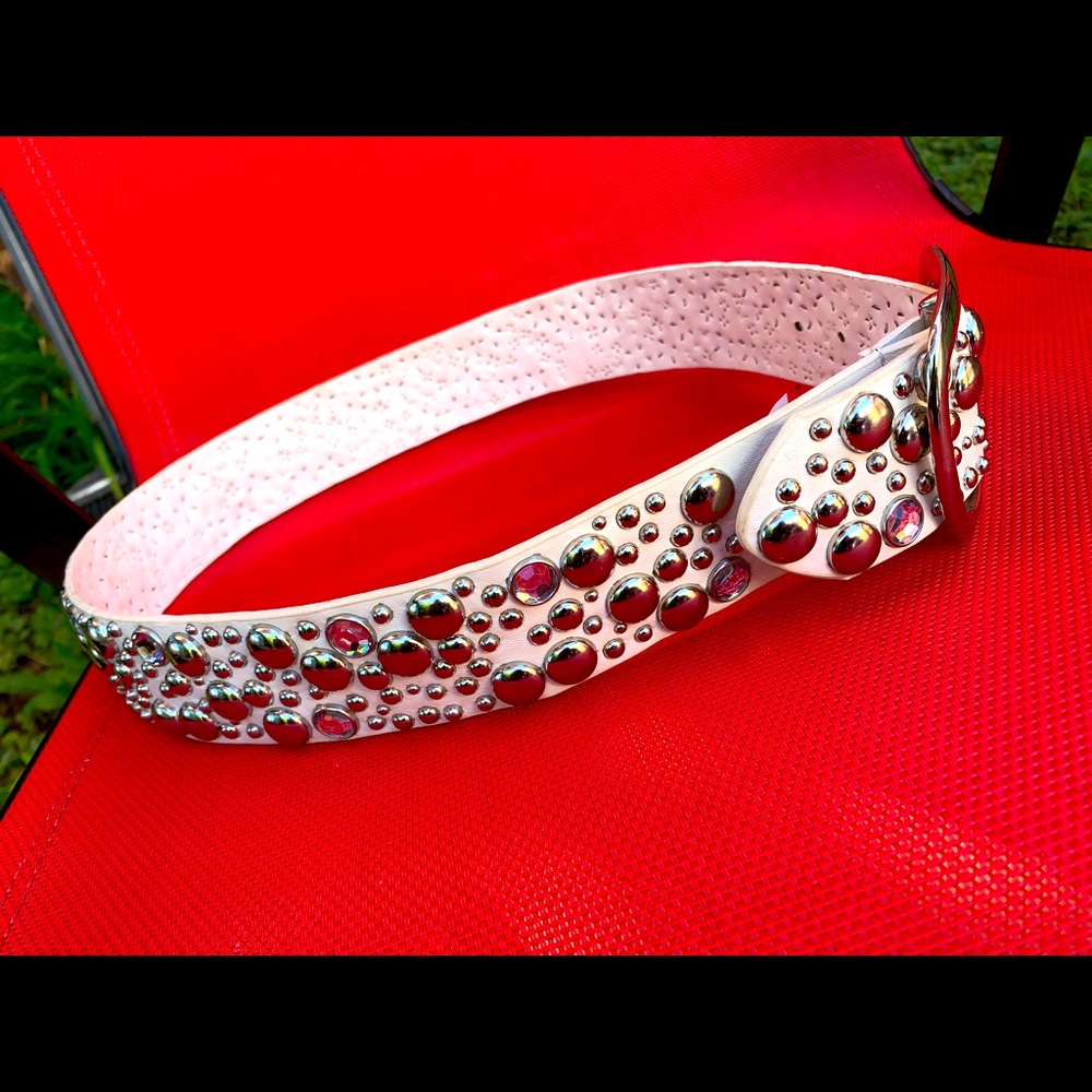 Black White House Market White Studded Belt small